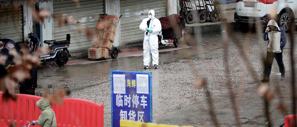 Das Marktgelände von Wuhan gilt als Ursprungsort der Corona-Pandemie. Aber wie gelangte das Virus hierher?