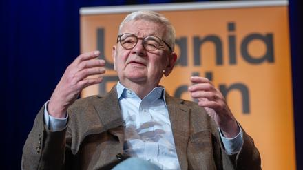 Joschka Fischer (Grüne), ehemaliger Außenminister, in der Urania