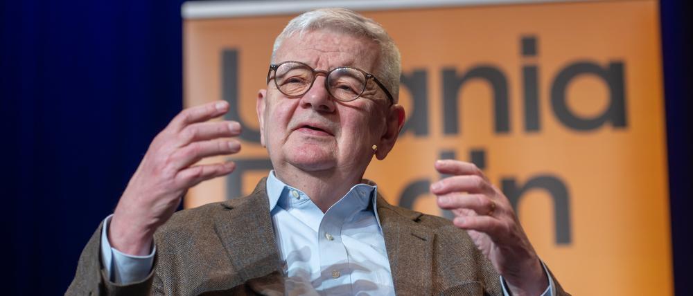 Joschka Fischer (Grüne), ehemaliger Außenminister, in der Urania