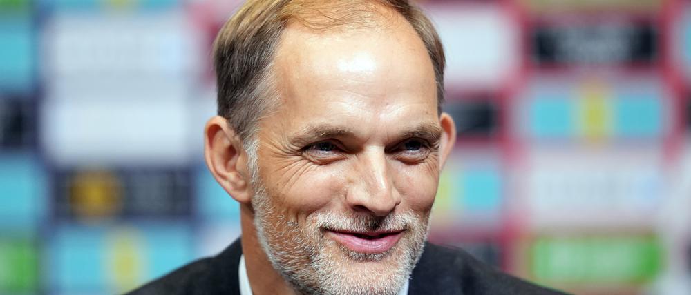 Frohen Mutes. Der neu ernannte englische Cheftrainer Thomas Tuchel während einer Pressekonferenz im Wembley-Stadion.