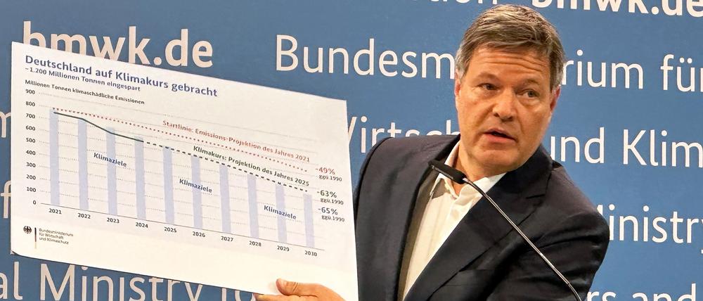 Habeck sprach von einer „Abschlussbilanz“ der Klimapolitik der vergangenen Jahre.
