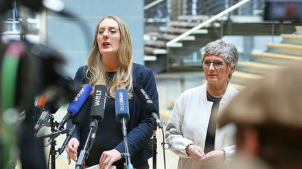 Statement zur Einigung auf Finanzpaket: Grünen-Fraktionschefinnen Katharina Dröge und Britta Haßelmann.