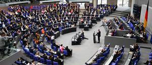 Ein Blick ins Plenum des Bundestags. 