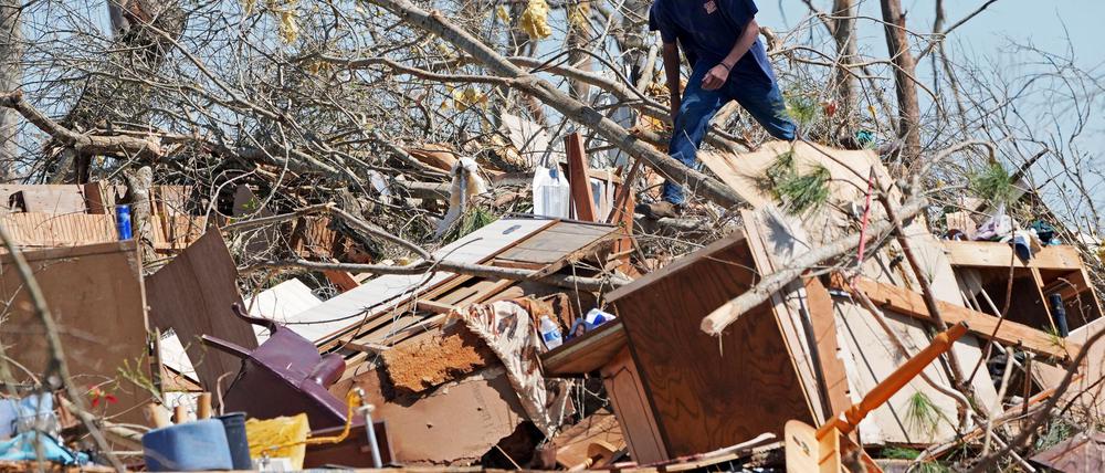 Bei den Tornados wurden - wie hier in Mississippi - Häuser komplett zerlegt. 