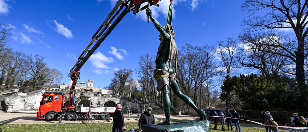 Der „Bogenschütze“ ist wieder an seinem alten Platz im Park Sanssouci.