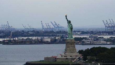 Die Freiheitsstatue in New York. 