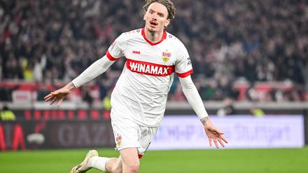 Traf auch bei Stuttgarts Niederlage gegen Leverkusen am Sonntag: Nick Woltemade.