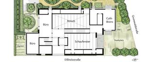 Grundriss des geplanten Museumsneubaus „Bildlabor Kleistpark“