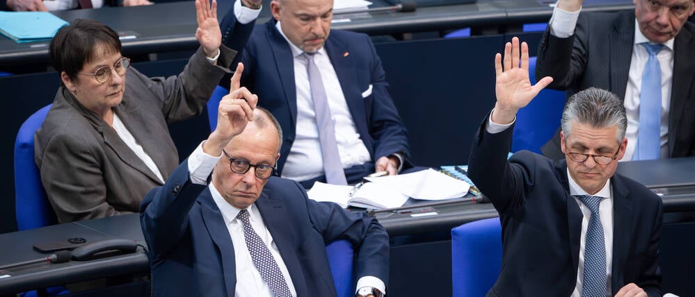Friedrich Merz (CDU), noch als Abgeordneter, bei einer Abstimmung im Bundestag.