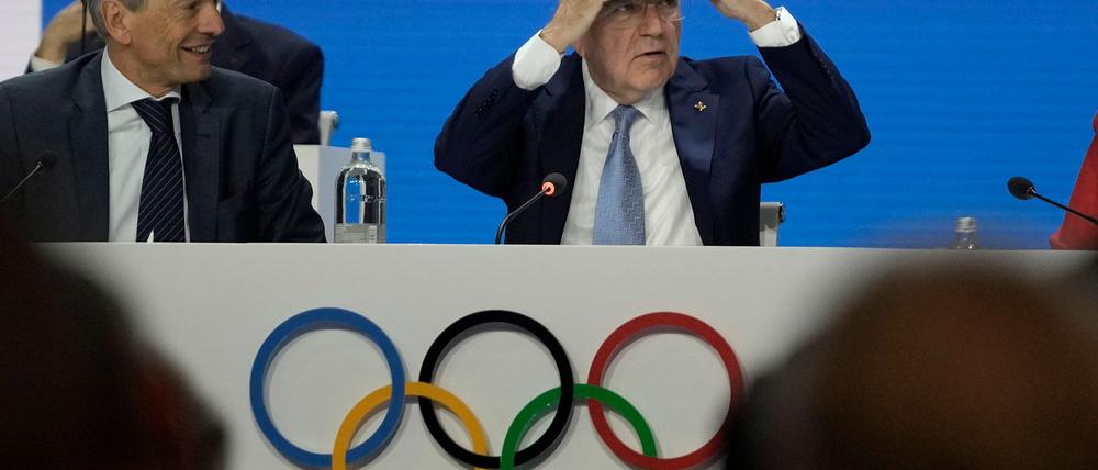 Sucht seinen Nachfolger: IOC-Präsident Thomas Bach (r).