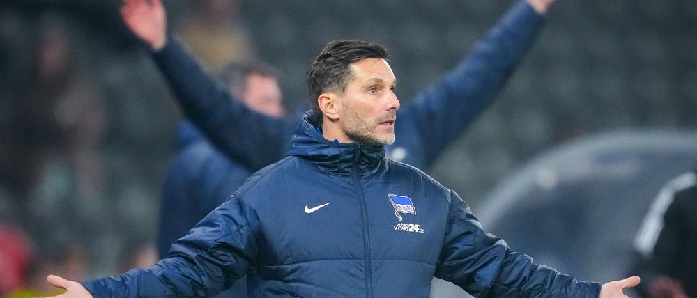 Hertha-Trainer Stefan Leitl gab vielen Nachwuchsspielern Spielzeit.