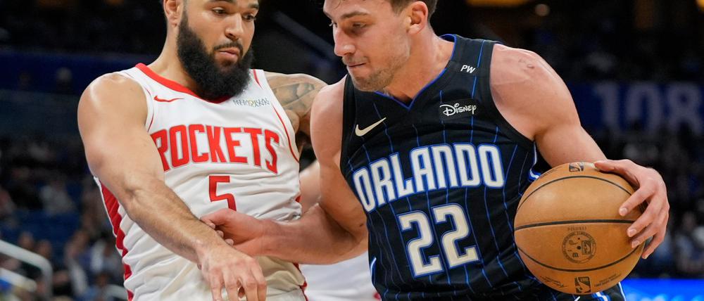 Franz Wagner (r.) zeigte bei Orlando eine solide Leistung.