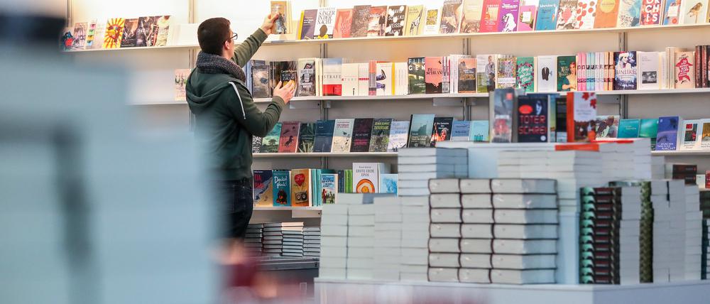 Ein Blick in die Buchhandlung der Leipziger Buchmesse. 