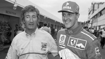 Eddie Jordan (l), einstiger Förderer von Michael Schumacher, ist tot.