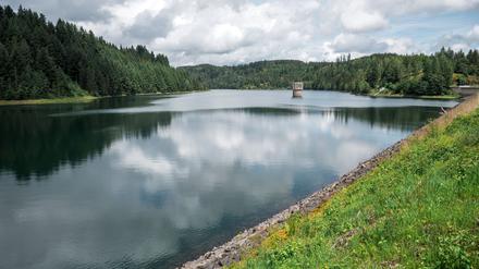 Erholungsort und wichtige Trinkwasserquelle der Region: die Talsperre Mauthaus in Oberfranken.