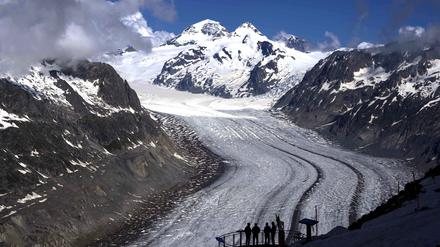 Der Aletschgletscher in der Nähe von Goms in der Schweiz.