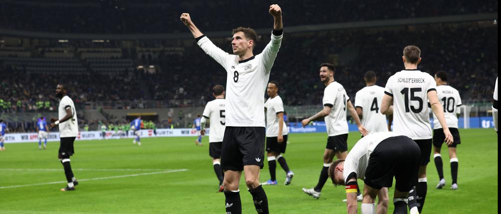 Triumphale Rückkehr. Leon Goretza erzielte bei seinem Comeback den Siegtreffer für die deutsche Nationalmannschaft.