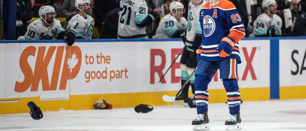 In Abwesenheit der beiden verletzten Stars Leon Draisaitl und Connor McDavid glänzte Ryan Nugent-Hopkins gegen Seattle mit einem Hattrick.