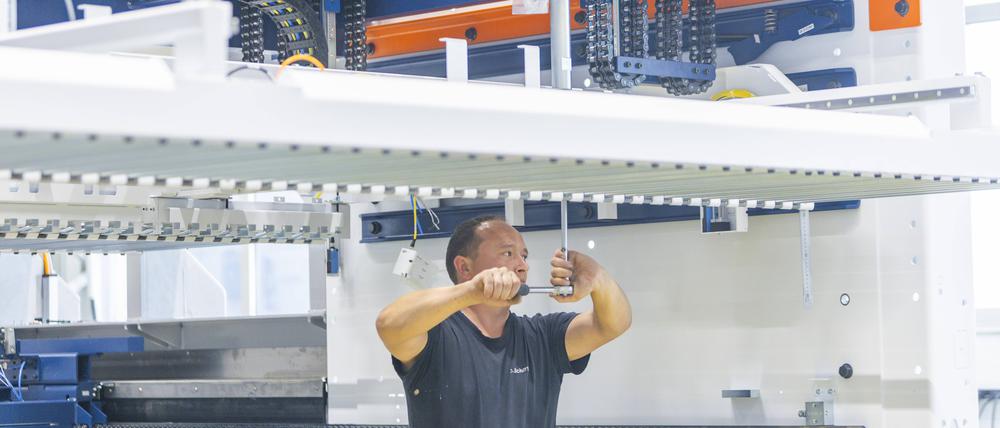 Trumpf-Werk in Neukirch/Lausitz. Der Laserspezialist diskutiert über den Einstieg in die Rüstungsindustrie.