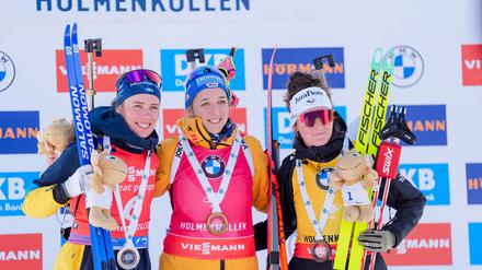 Endlich ganz oben. Franziska Preuß holt in Oslo den Biathlon-Gesamtweltcup.
