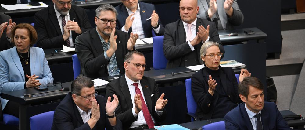 Die AfD-Fraktion während der Bundestags-Sondersitzung zur Reform der Schuldenbremse am 18. März.