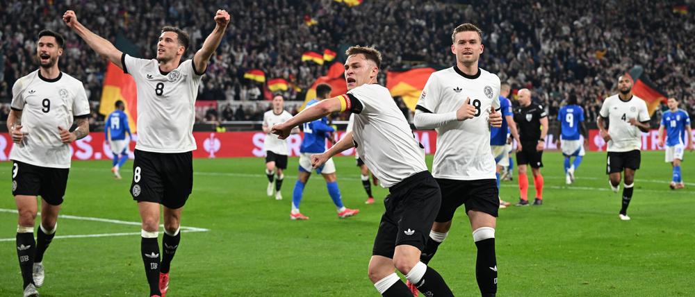 Kapitän Kimmich bejubelt sein Führungstor.