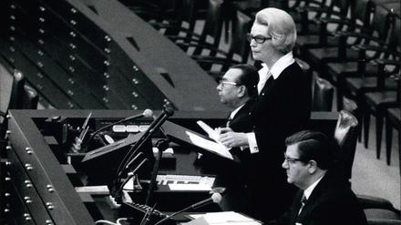 Annemarie Renger war von 1972 bis 1976 Präsidentin und von 1976 bis 1990 Vizepräsidentin des Deutschen Bundestages.