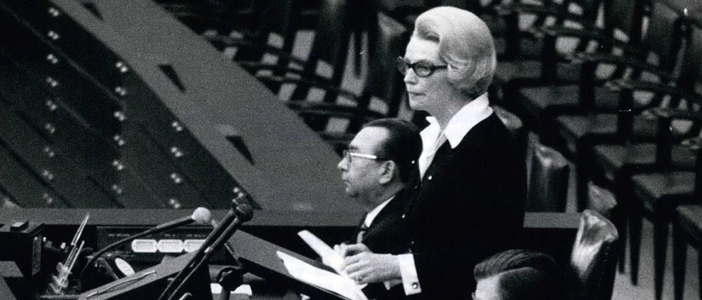 Annemarie Renger war von 1972 bis 1976 Präsidentin und von 1976 bis 1990 Vizepräsidentin des Deutschen Bundestages.