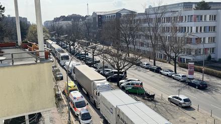 Lkw-Verkehr in der Königin-Elisabeth-Straße.
