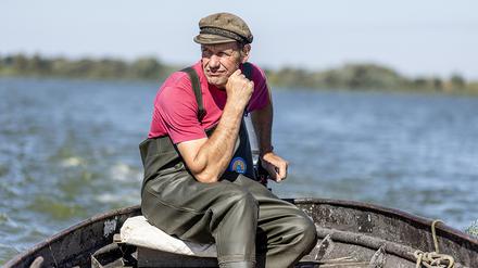 Fischer Wolfgang Schroeder auf dem Gülper See