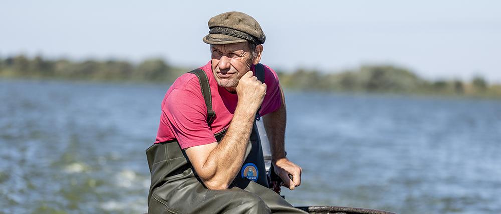 Fischer Wolfgang Schroeder auf dem Gülper See