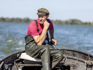Fischer Wolfgang Schroeder auf dem Gülper See
