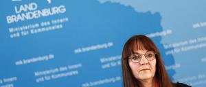 Innenministerin Katrin Lange (SPD) hatte auf eine Änderung falscher Daten in der Kriminalstatistik der Polizei Brandenburg für 2024 gedrungen. (Archivbild)