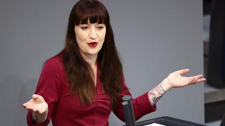 Heidi Reichinnek bei einer Bundestagsrede.