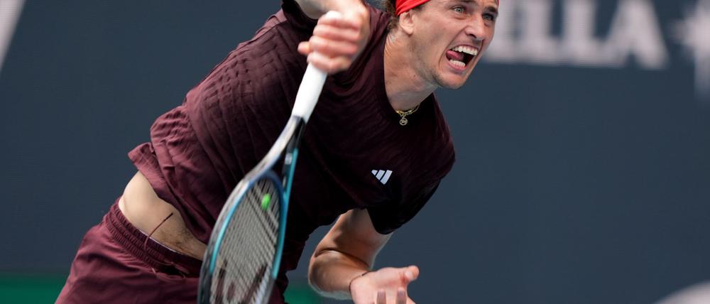Alexander Zverev hat in Miami auch sein zweites Spiel gewonnen.