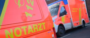 Ein Notarzt-Fahrzeug und ein Rettungswagen stehen an einer Einsatzstelle. (Symbolbild)