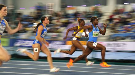 60-Meter-Lauf der Frauen bei den Leichtathletik-Hallenweltmeisterschaften in China.