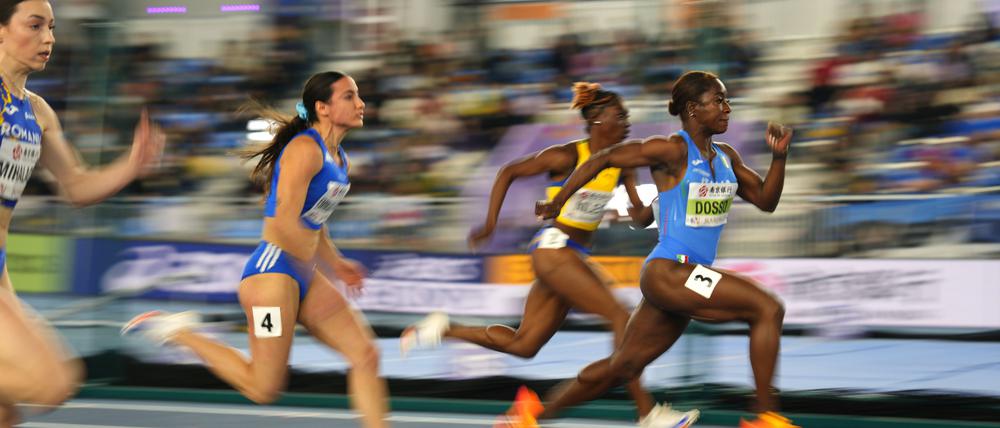 60-Meter-Lauf der Frauen bei den Leichtathletik-Hallenweltmeisterschaften in China.