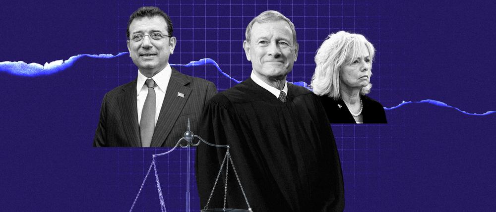 Ekrem Imamoglu, John Roberts, Gali Baharav-Miara (von links). 
