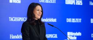 Annalena Baerbock (Grüne), geschäftsführende Außenministerin, war zu Gast bei der Konferenz „Europe 2025“.