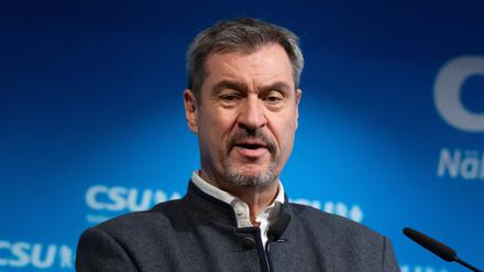 Markus Söder (CSU), Ministerpräsident von Bayern, nimmt an einer Pressekonferenz teil (Archivbild).