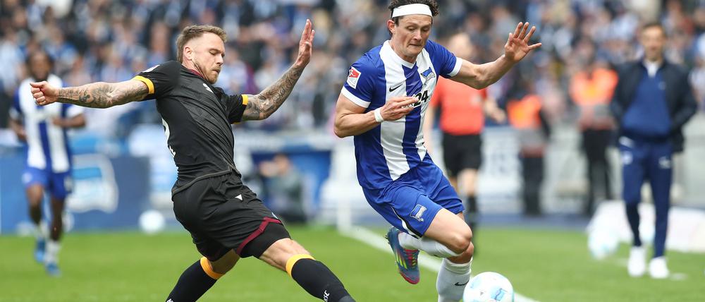 Fabian Reese (rechts) wird für Hertha BSC nach seiner Verletzung immer wertvoller.