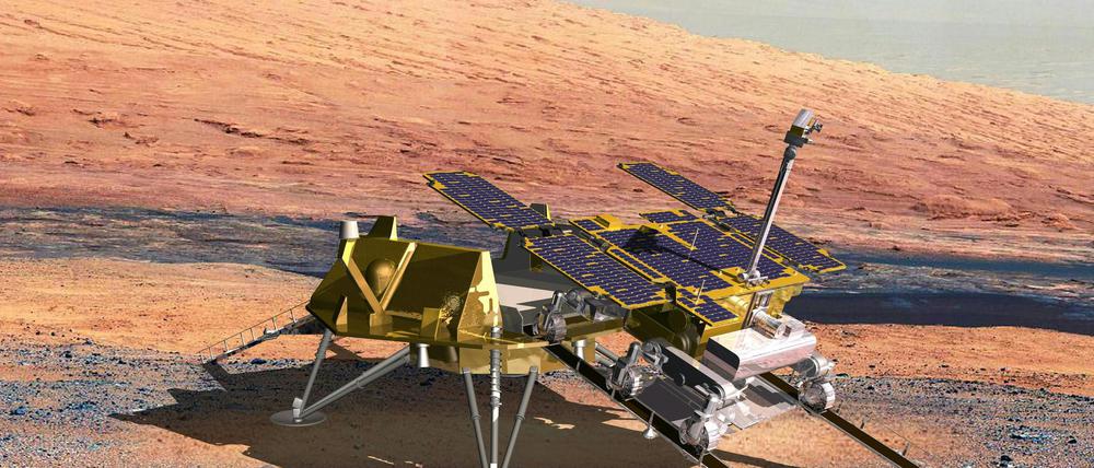 Der Mars-Rover Rosalind Franklin soll ab 2030 nach Spuren von Leben auf dem Roten Planeten suchen. (grafische Darstellung)