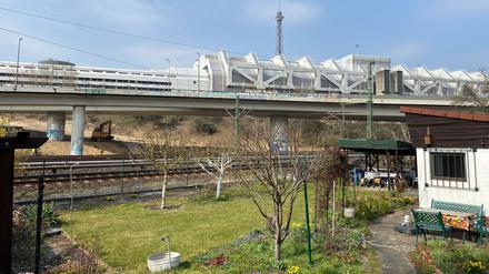 Die Kleingartenanlage an der A100-Brücke.