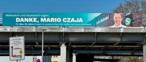 „Danke Mario Czaja“: Mahlsdorf und Kaulsdorf danken CDU-Politiker mit Plakat über der Hönower Straße