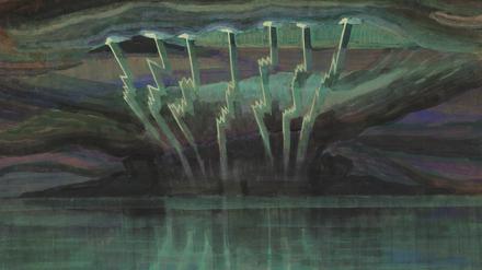 Faszination Himmelsbilder: Im Jahr 1909 schuf Mikalojus Čiurlionis sein Gemälde „Blitze“.
