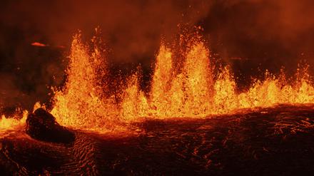 Ein neuer Vulkanausbruch auf der Halbinsel Reykjanes in Island.