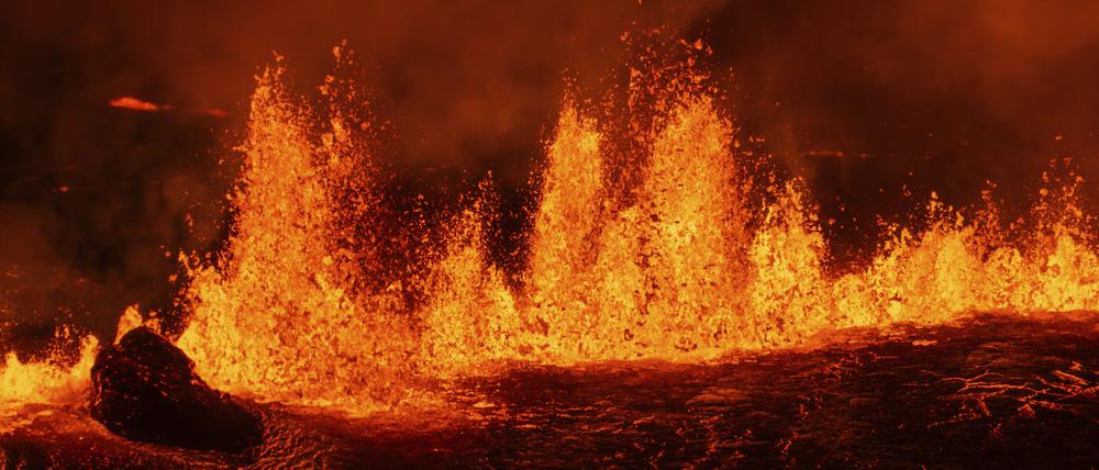 Ein neuer Vulkanausbruch auf der Halbinsel Reykjanes in Island.