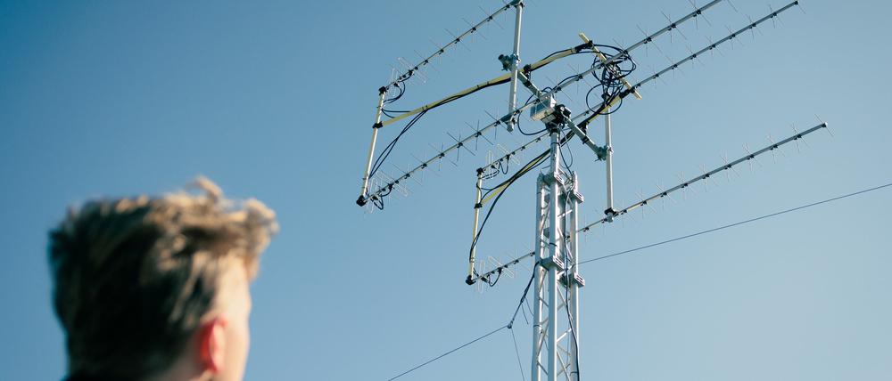 Die Antenne, die Rabea Rogge im All erreichte.
