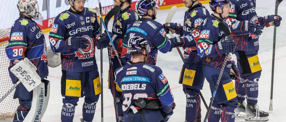 Mannschaftskapitän Kai Wissmann war zufrieden mit dem Auftritt der Eisbären.